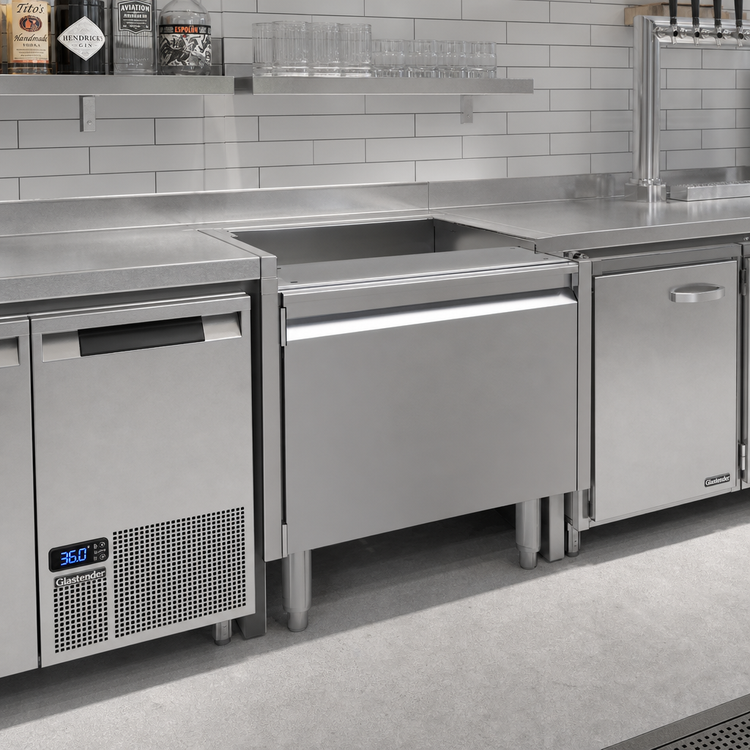 Product image #2 for Glastender Underbar Add-On Cabinet Base with Hinged Door, 22 Inch Wide, Stainless Steel