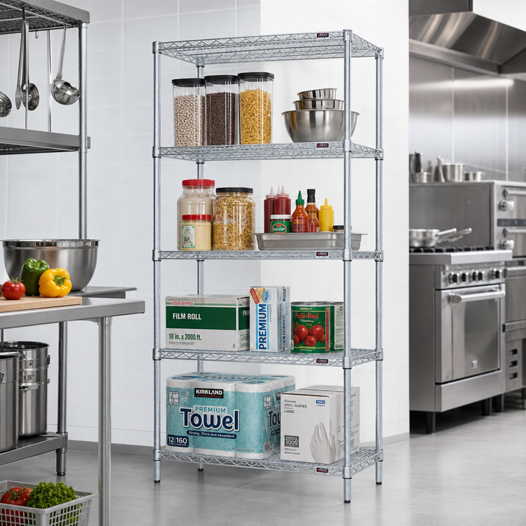 Product image #2 for EAGLEbrite 4-Tier Starter Wire Shelving Unit, 24 x 24 x 74 Inches, Zinc Finish