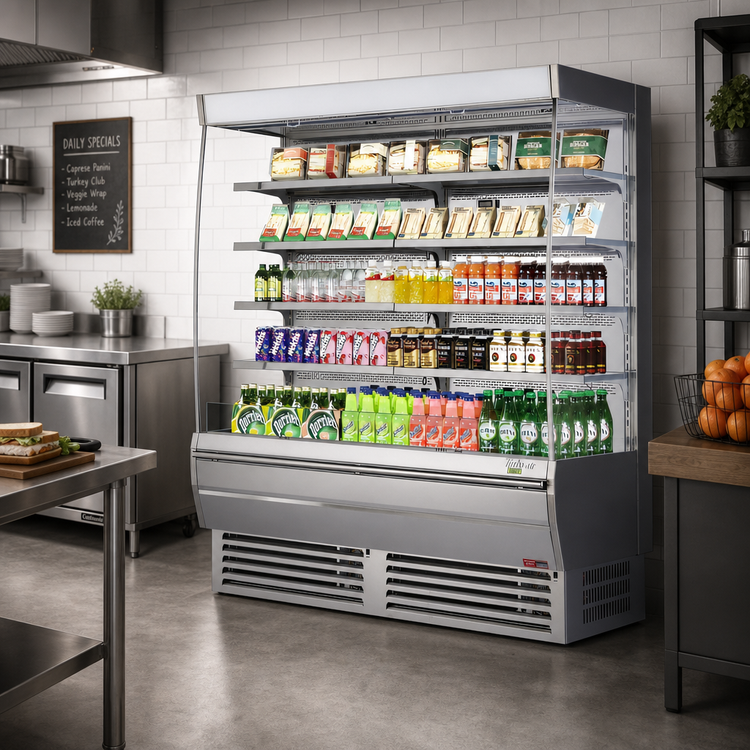 Product image #2 for Turbo Air Extra Deep Vertical Open Display Merchandiser, 34.1 Cu. Ft., 8 Shelves