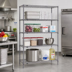 Thumbnail image #2 for Metro Super Erecta SE-183674K4-S-4 Stationary Wire Shelving Starter Unit, 36W x 18D x 74.5H, 4 Shelves, Gray Epoxy-Coated