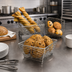 Thumbnail image #2 for Birdnest Chrome-Plated Wire Square Serving Basket / Riser, 8-Inch Top x 6-Inch Bottom x 4-Inch High