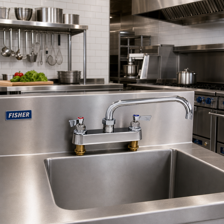 Product image #2 for Fisher 8-Inch Center Deck-Mount Manual Faucet with 14-Inch Swing Spout