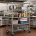 Thumbnail image #2 for Metro Super Erecta Super Adjustable Wire Stem Caster Cart, 48 x 24 x 69 Inches, 4-Shelf, Chrome, Polyurethane Casters