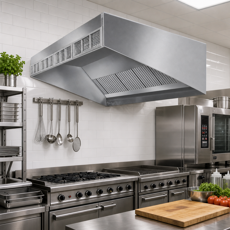 Product image #2 for SpecAir HESFA96-60 60"W Wall Type Front Discharge Make-Up Air Exhaust Hood