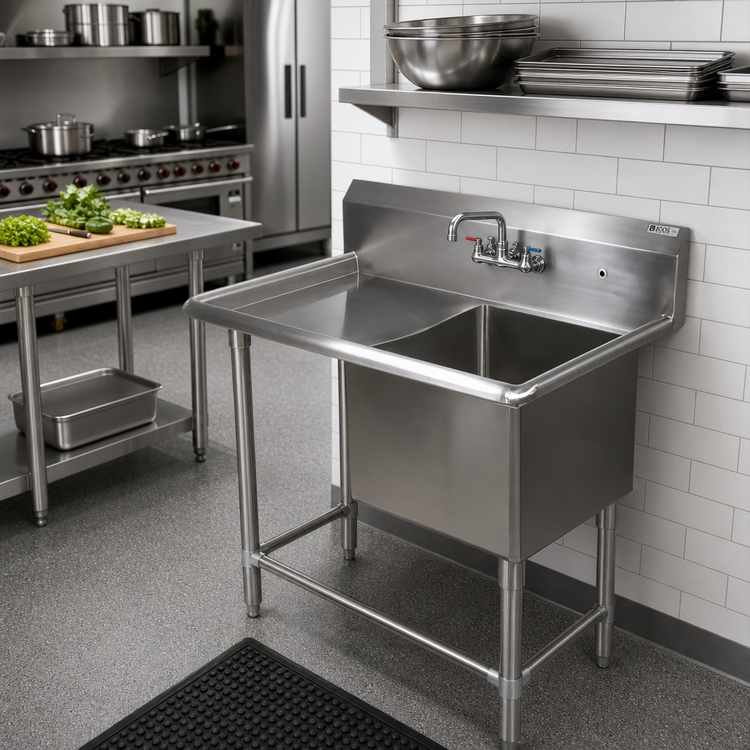 Product image #2 for John Boos Pro-Bowl 1-Compartment Stainless Steel Sink with Left Drainboard, 54-3/16 Inch Wide