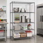 Thumbnail image #2 for Metro Super Erecta SE-246074K4-S-4 Stationary Starter Wire Shelving Unit, 60"W x 24"D x 74.5"H, 4 Shelves, Gray Epoxy-Coated