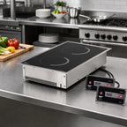 Thumbnail image #2 for Vollrath Professional 69524 Drop-In Front-to-Back Dual-Hob Induction Range, 208/240V, Digital Display, Stainless Steel