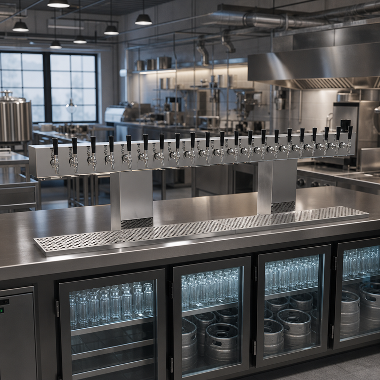 Product image #2 for 20-Faucet Countertop Glycol-Cooled Bridge Draft Dispensing Tower