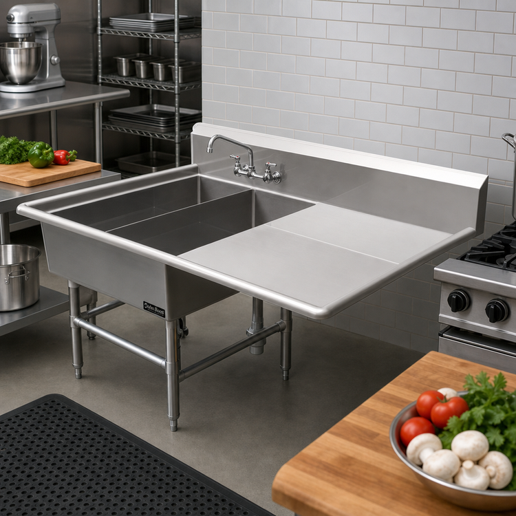 Product image #2 for John Boos Pro-Bowl 2-Compartment Platter Sink with Right Drainboard