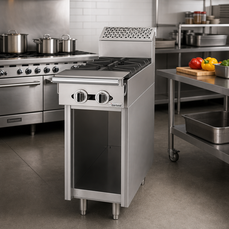Product image #2 for Garland Cuisine Series 12-Inch Heavy-Duty Gas Add-A-Unit Range with Storage Base and 2 Open Burners