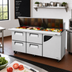 Thumbnail image #2 for Turbo Air Super Deluxe 72-5/8-Inch Two-Section Sandwich/Salad Mega Top Prep Table with 4 Drawers, Right-Hinged Door, and 30-Pan Opening