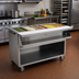 Thumbnail image #2 for Spec-Master SPHT5OB-208 79-Inch Electric 5-Pan Sealed Well Hot Food Table with Open Base and Casters