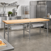 Thumbnail image #2 for John Boos Baker's Table Frame for 84-Inch W x 36-Inch D Top, Stainless Steel, With Bin Stops and Guides
