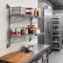 Thumbnail image #2 for Quantum Wall-Mounted Cantilever Double Shelf Wire Shelving Unit, 30 x 18 Inches, Gray Epoxy Finish