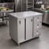 Thumbnail image #2 for 60-Inch Stainless Steel Flat Top Enclosed Work Table with Cabinet Base, Sliding Doors, and 3 Drawers