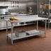 Thumbnail image #2 for Eagle Group Budget Series Stainless Steel Work Table with Backsplash and Undershelf, 120 x 30 Inches