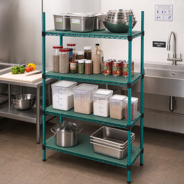 Product image #2 for QuadPlus Solid Polymer Shelf Mat with Quad-Adjust Wire Frame, 36 x 24 Inches, Green