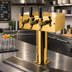 Thumbnail image #2 for Micro Matic T Style 3-Faucet Countertop Glycol-Cooled Draft Beer Tower with PVD Brass Finish
