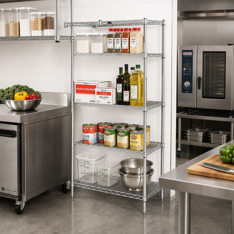 Product image #2 for Metro Super Erecta 36"W x 18"D x 63"H Chrome-Plated Add-On Wire Shelving Unit, 4 Shelves