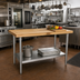 Thumbnail image #2 for John Boos 48 x 24 Inch Wood Top Work Table with 1-3/4 Inch Maple Top, Stainless Steel Legs and Adjustable Undershelf