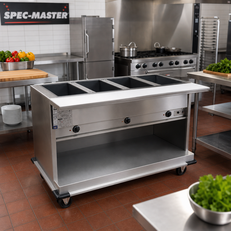 Product image #2 for Spec-Master PHT5OB-208-3 Portable Hot Food Table with (5) Wet/Dry Wells, 208V 3-Phase