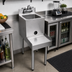 Thumbnail image #2 for CHOICE 14-Inch x 24-Inch Freestanding Stainless Steel Underbar Blender Station with Sink and Backsplash