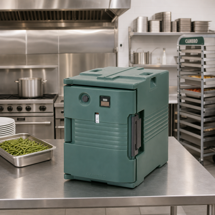 Product image #3 for Cambro Ultra Pan Carrier Heated Replacement Retrofit Door for UPCH400, 110V, Granite Green
