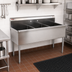 Thumbnail image #2 for Eagle Group Three-Compartment Utility Sink, 49-3/8 Inch x 25 Inch, 16 Gauge 430 Stainless Steel, No Drainboards