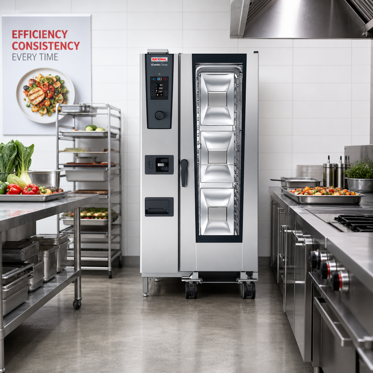 Product image #2 for RATIONAL iCombi Classic 20-Half Size Liquid Propane Combi Oven, 120V Floor Model
