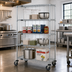 Thumbnail image #2 for Quantum Mobile Wire Shelving Enclosure Cart with 4 Shelves, 36 x 24 x 69 Inches, Chrome Plated Finish