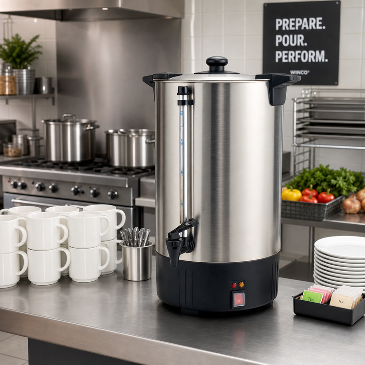 Product image #2 for Winco 100-Cup Countertop Pourover Commercial Water Boiler