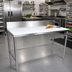 Thumbnail image #2 for John Boos TC102 96 Inch x 30 Inch Poly Top Trimming Table with 3/4 Inch Reversible Top and 6 Inch Backsplash