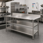 Thumbnail image #2 for Eagle Group 30144SADJUS-18/4 Adjustable Stainless Steel Work Table Undershelf, 144"W x 30"D, for Uni-Lok Hat Channel Frames