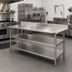 Thumbnail image #2 for Eagle Group Adjustable Stainless Steel Work Table Undershelf, 144 Inches W x 30 Inches D, For Uni-Lok Hat Channel Frame Tables