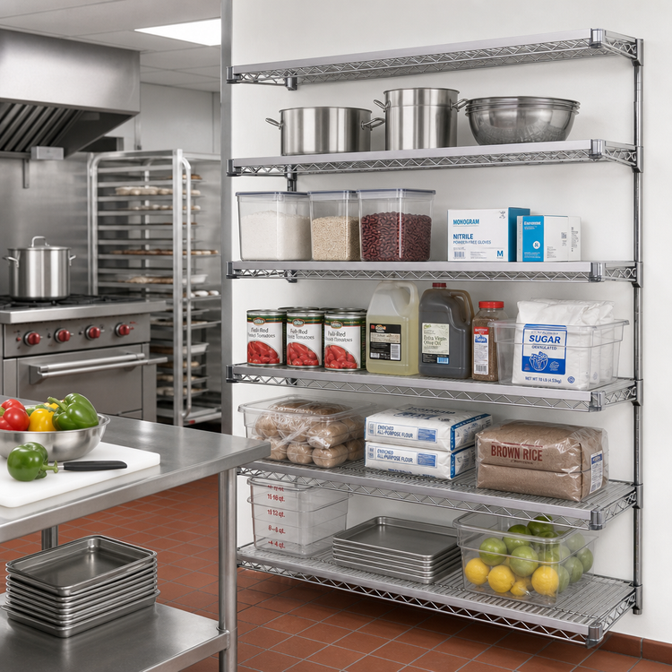 Product image #2 for Metro Super Adjustable Super Erecta 5-Shelf Chrome Plated Wire Add-On Shelving Unit, 60"W x 24"D x 74"H