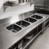 Thumbnail image #2 for Eagle Group Four-Compartment Weld-In Stainless Steel Sink with 14 x 16 x 9.5-Inch Bowls