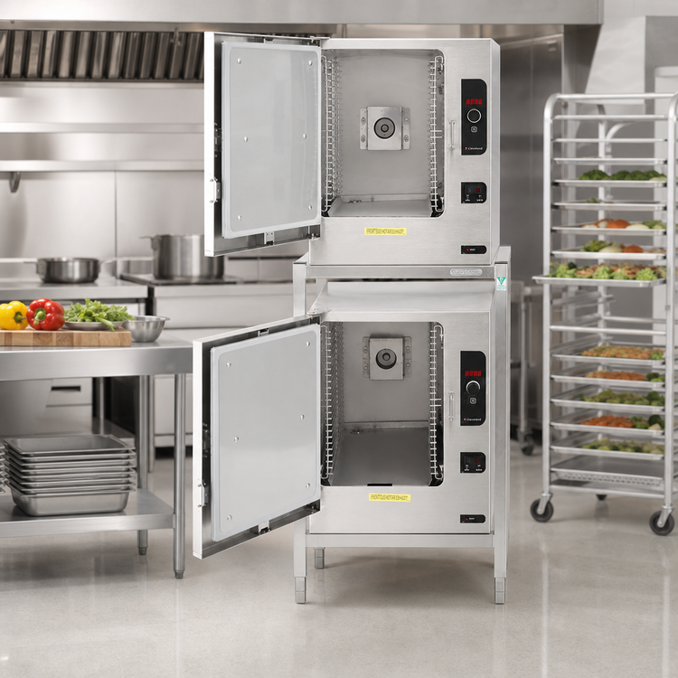 Product image #1 for Cleveland Range Stainless Steel Double Stack Equipment Stand for Two 22CET6.1 SteamChef Countertop Steamers