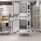 Thumbnail image #1 for Cleveland Range 111467E Stainless Steel Double-Stack Equipment Stand for Two Countertop Steamers, 25.5"W x 29.25"D x 40"H