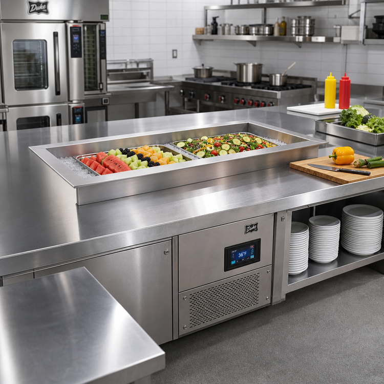 Product image #2 for Duke CP2-SL-DC-D Drop-In 2-Pan Refrigerated Cold Food Well with Touchscreen Controls