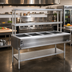 Thumbnail image #2 for Eagle Group 4-Opening Natural Gas Water Bath Hot Food Table with Open Base and Flex-Master Overshelves