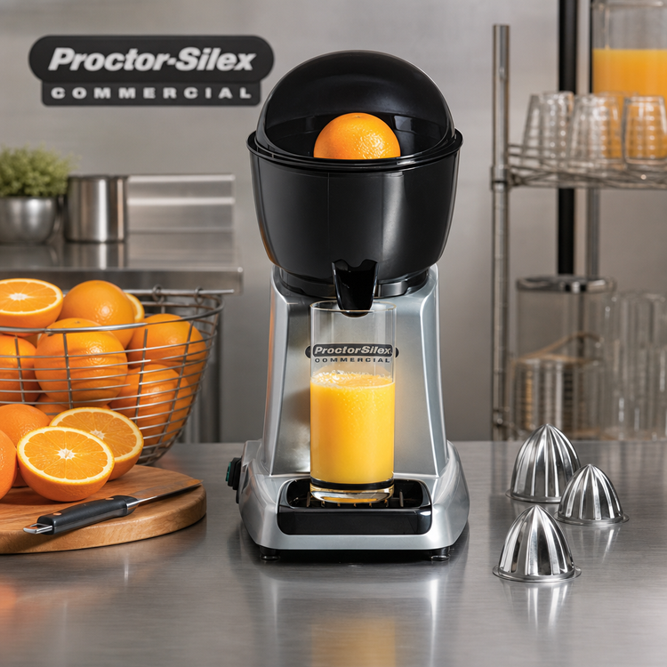 Product image #2 for Proctor-Silex Electric Countertop Citrus Juicer with 6-Inch Cup Clearance and 3 Stainless Steel Reamers