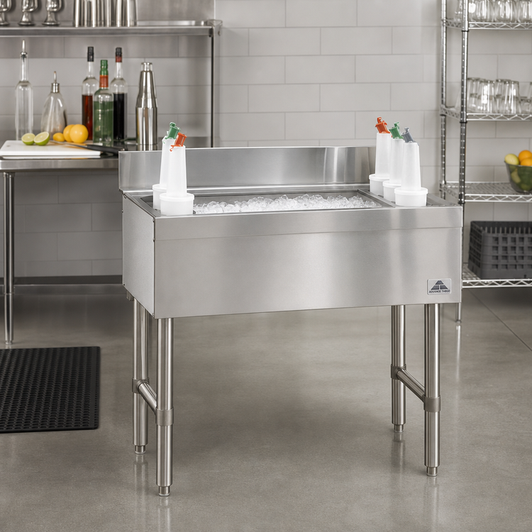 Product image #2 for Advance Tabco Special Value Series 36-Inch Stainless Steel Cocktail Unit with 12-Inch Deep Ice Bin