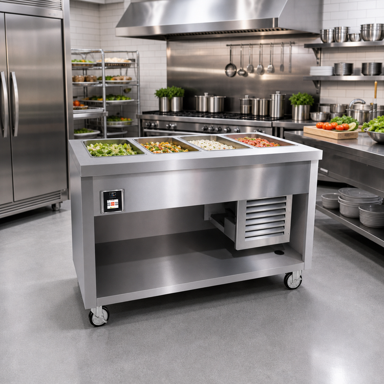 Product image #2 for Thurmaduke TFCP-60PG-N7 Flush Mount Mobile Cold Pan Unit, 60-Inch, 4-Section