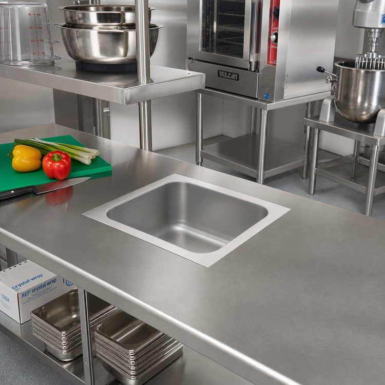 Product image #2 for Vollrath 10101-0 Weld-In / Undermount Single Compartment Stainless Steel Sink, 14 x 10 x 10 Inch
