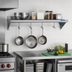 Thumbnail image #2 for BK Resources 72-Inch x 16-Inch Wall-Mount Economy 430 Stainless Steel Shelf with Pot Rack