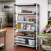 Thumbnail image #2 for MetroMax i Five-Tier Open Grid Polymer Starter Shelving Unit, 72W x 18D x 74H