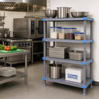 Thumbnail image #2 for Quantum Millenia QP243662SS-4 36"W x 24"D x 62"H Gray Solid Polymer Stationary Starter Shelving Unit with 4 Shelves