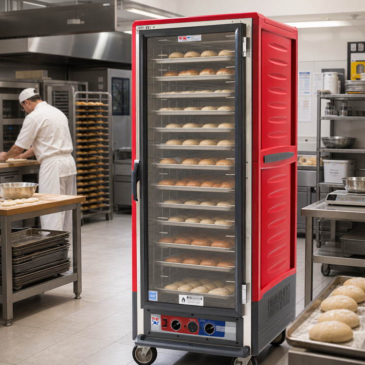 Product image #2 for Metro C5 3 Series Mobile Moisture Heated Holding & Proofing Cabinet, Full Height, Clear Polycarbonate Door, 35-Pan Capacity, Red Insulation Armour