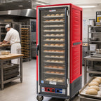 Thumbnail image #2 for Metro C5 Insulation Armour C539-MFC-L Mobile Moisture Heated Holding & Proofing Cabinet, Full Height, Clear Polycarbonate Door, 35-Pan, Red
