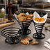 Thumbnail image #2 for American Metalcraft Conical Flat-Coil French Fry Basket, 5 Inch Diameter x 6-3/4 Inch H, Wrought Iron, Black